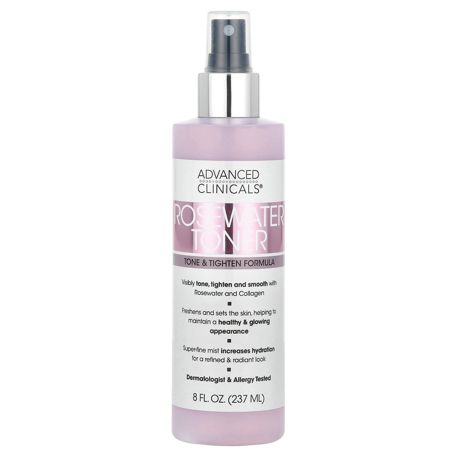 Advanced Clinicals, Rosewater Toner, Tone & Tighten Formula, 8 fl oz (237 ml)