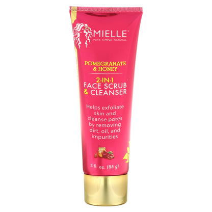 Mielle, 2-In-1 Face Scrub & Cleanser, Pomegranate & Honey, 3 fl oz (85 g)