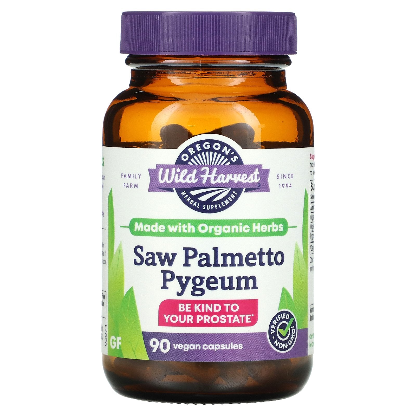 Oregon's Wild Harvest, Saw Palmetto Pygeum, 90 Vegan Capsules