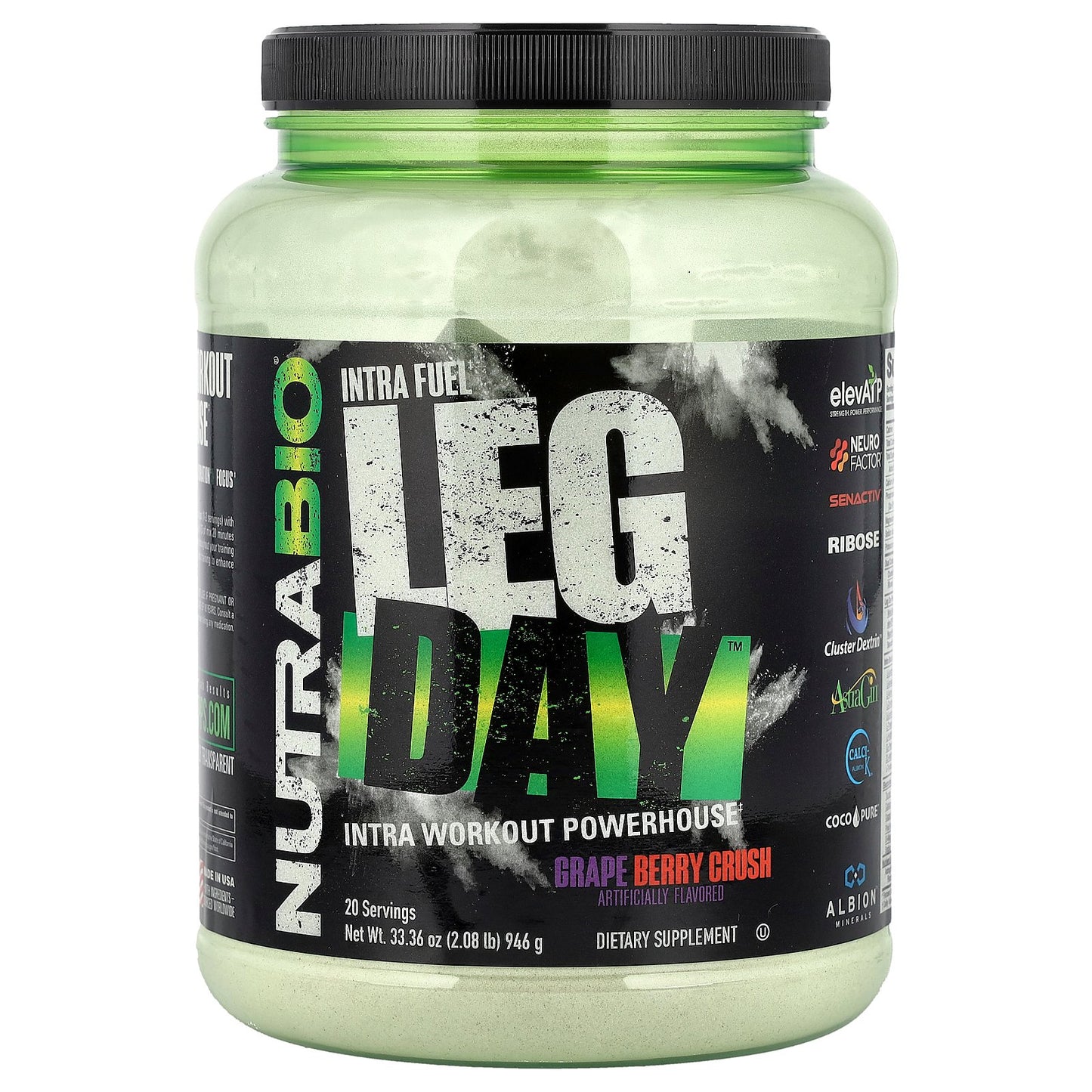NutraBio, Intra Fuel, Leg Day™, Grape Berry Crush, 2.08 lb (946 g)