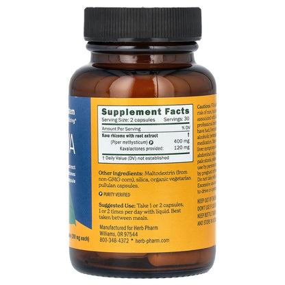 Herb Pharm, Kava, 60 Vegetarian Capsules (200 mg per Capsule)