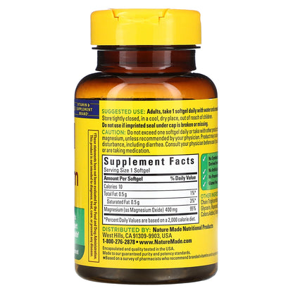 Nature Made, Magnesium, 400 mg, 60 Softgels