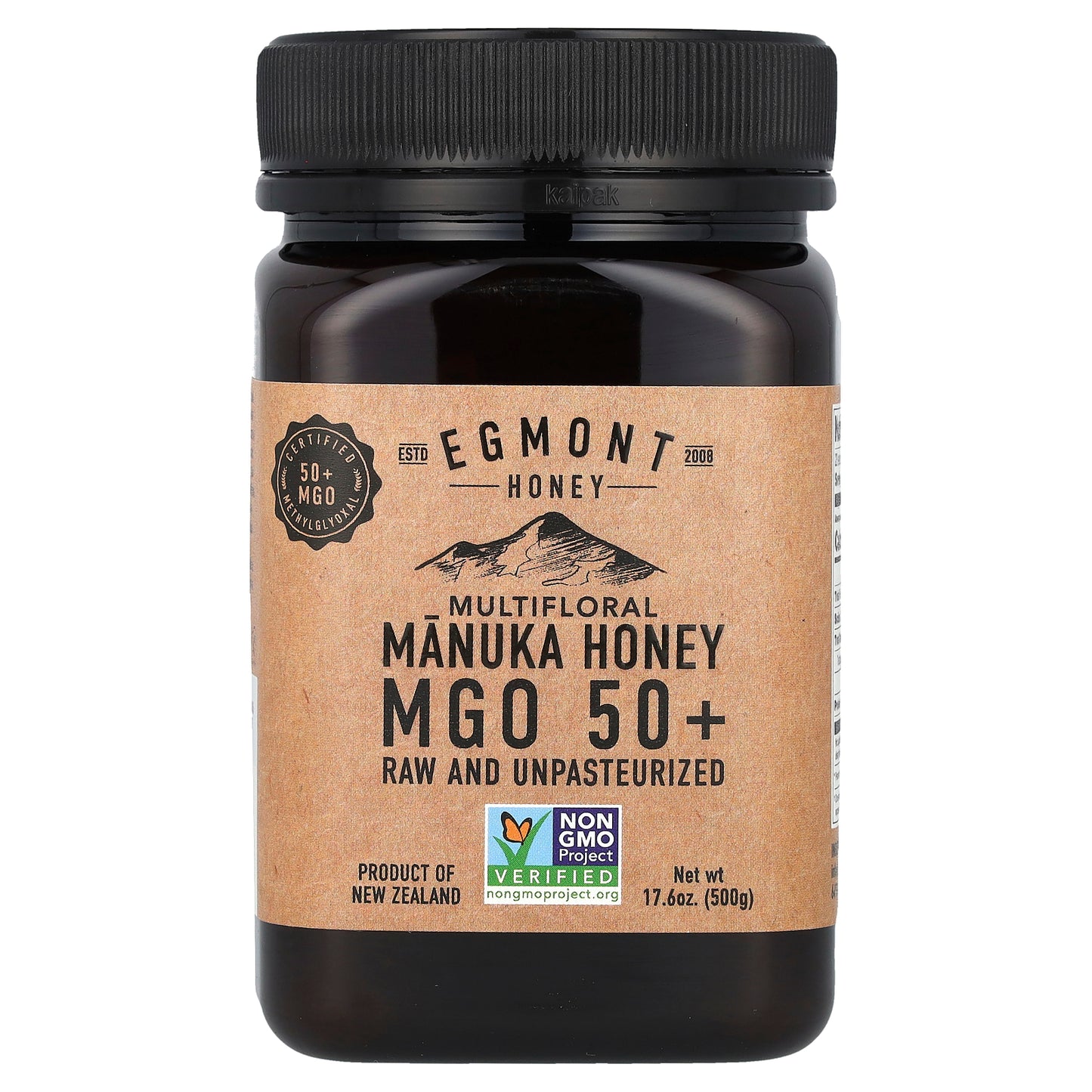 Egmont Honey, Multifloral Manuka Honey, Raw And Unpasteurized, MGO 50+, 17.6 oz (500 g)