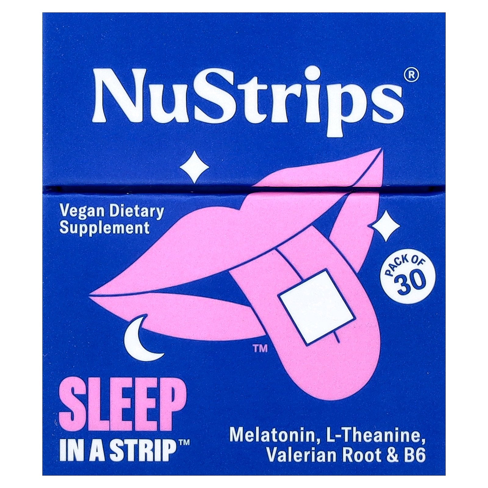 NuStrips, Sleep In A Strip™, Dreamy Blueberry, 30 Strips