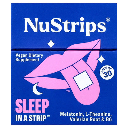NuStrips, Sleep In A Strip™, Dreamy Blueberry, 30 Strips