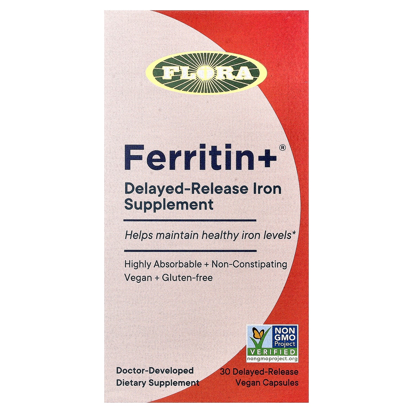 Flora, Ferritin +®, 30 Delayed-Release Vegan Capsules (20 mg  per Capsule)