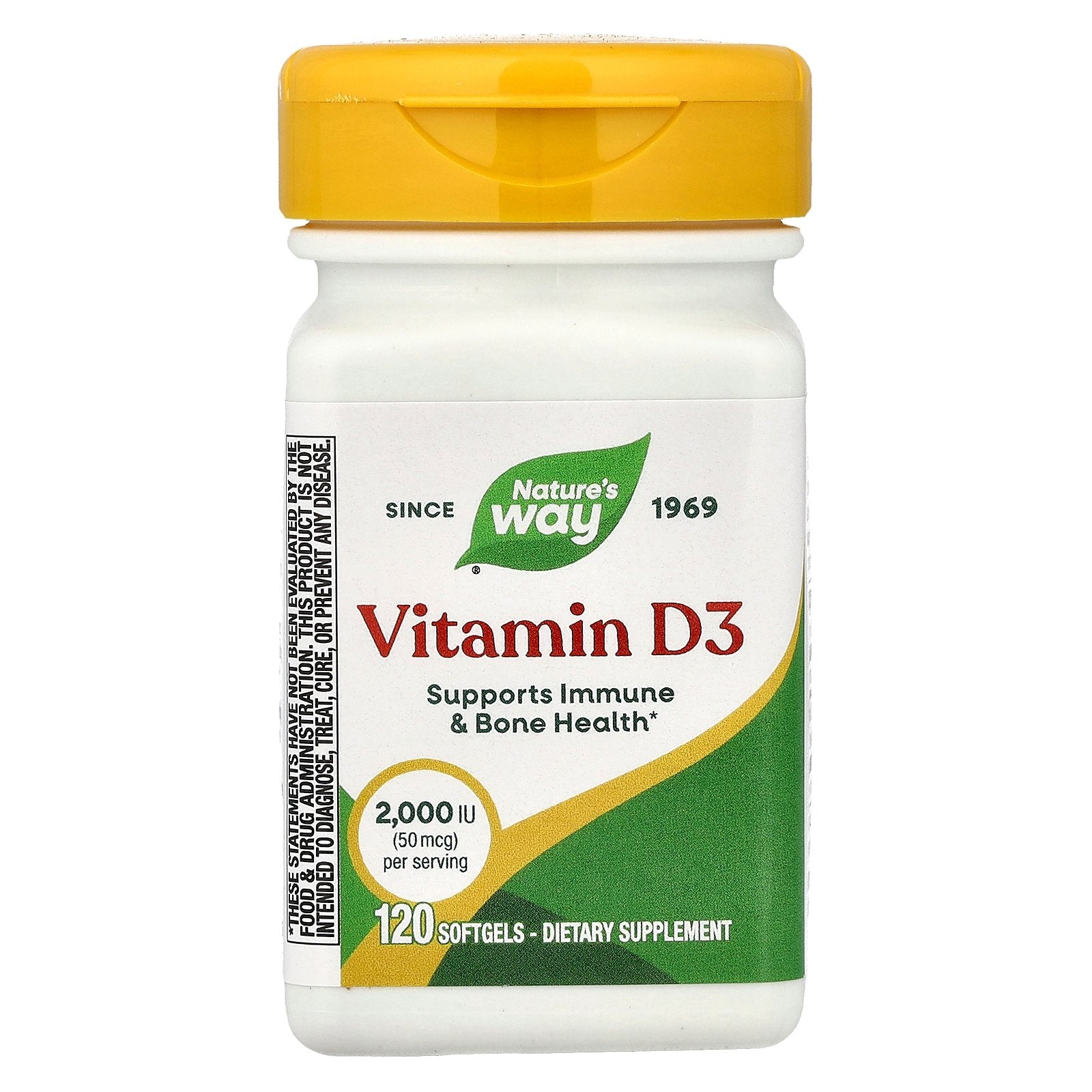 Nature's Way, Vitamin D3, 50 mcg (2,000 IU), 120 Softgels