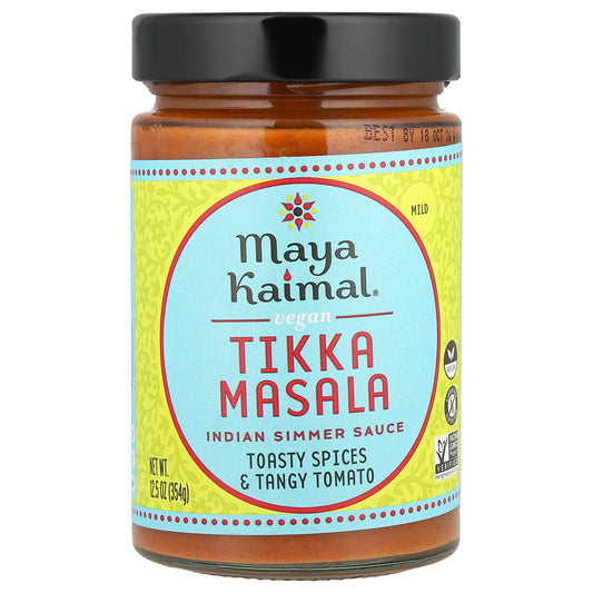 Maya Kaimal, Vegan Tikka Masala, Indian Simmer Sauce, Mild, Toasty Spices & Tangy Tomato, 12.5 oz (354 g)