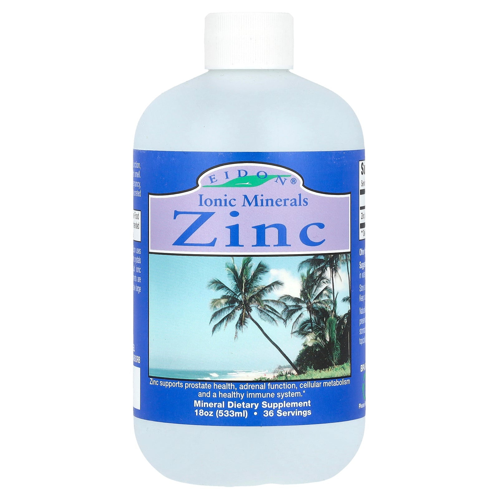 Eidon Ionic Minerals, Zinc, 7.5 mg, 18 oz (533 ml)