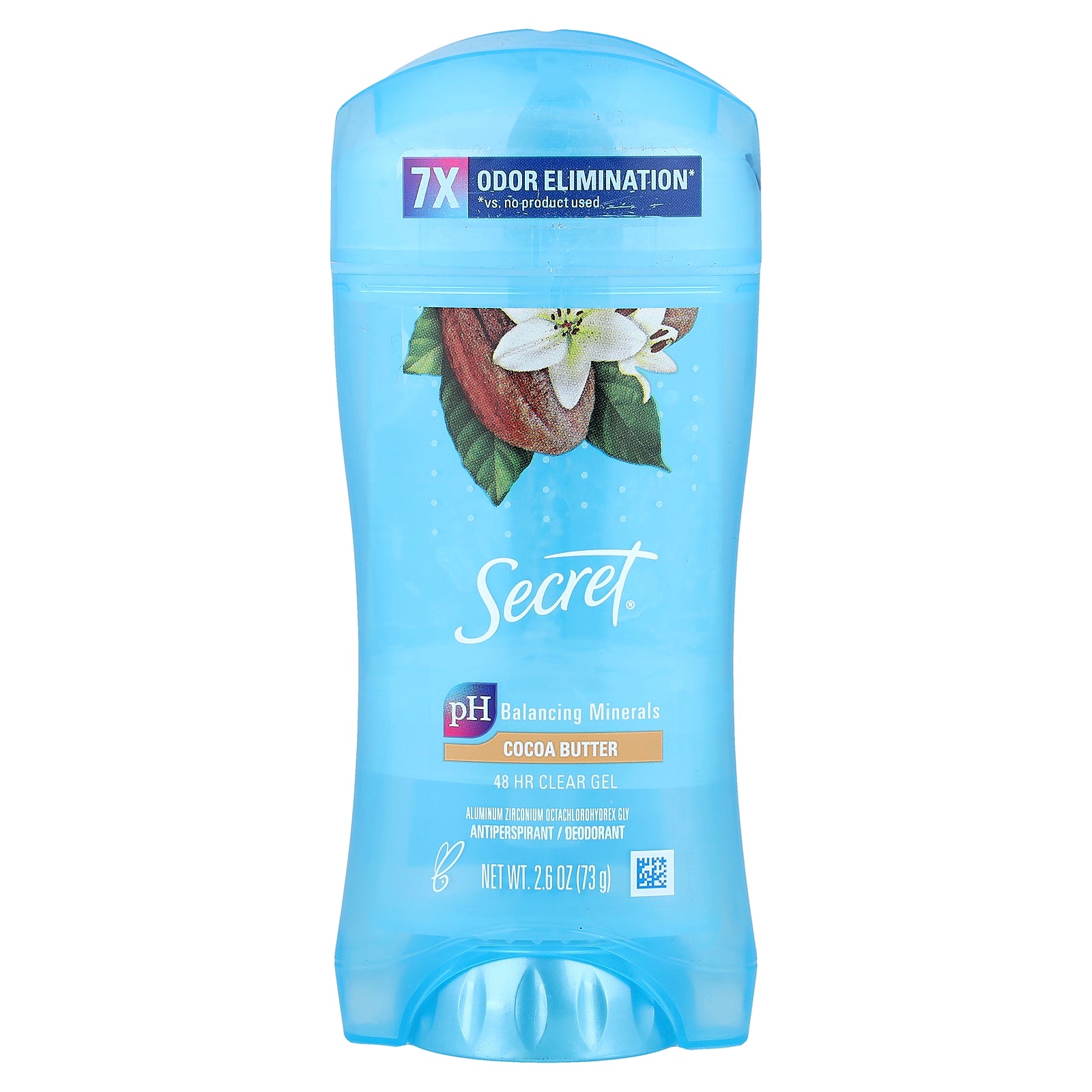 Secret, 48 Hour Clear Gel Antiperspirant/Deodorant, Cocoa Butter, 2.6 oz (73 g)