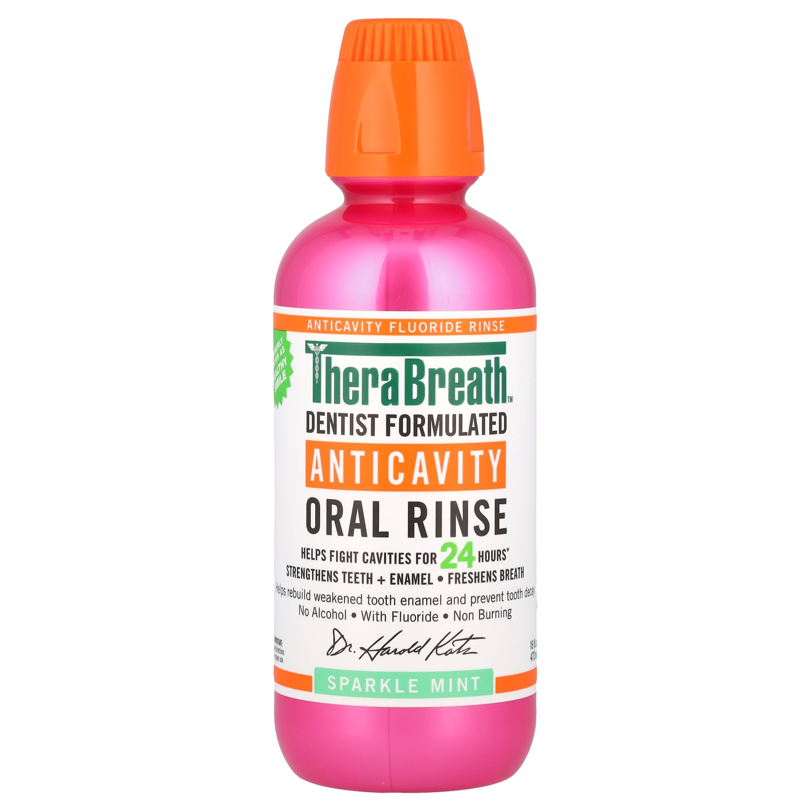 TheraBreath, Anticavity Oral Rinse, Sparkle Mint, 16 fl oz (473 ml)