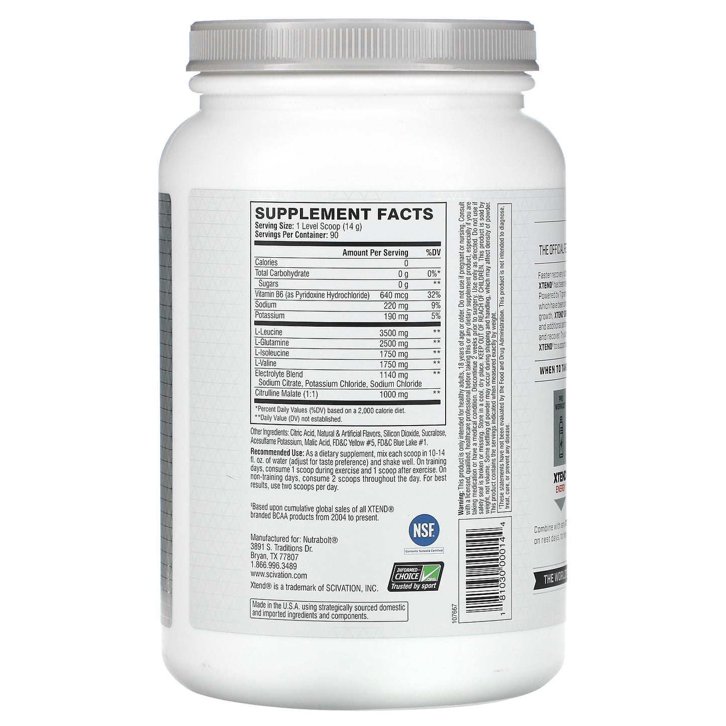 XTEND, The Original 7G BCAA, Smash Apple, 2.78 lb (1.26 kg)