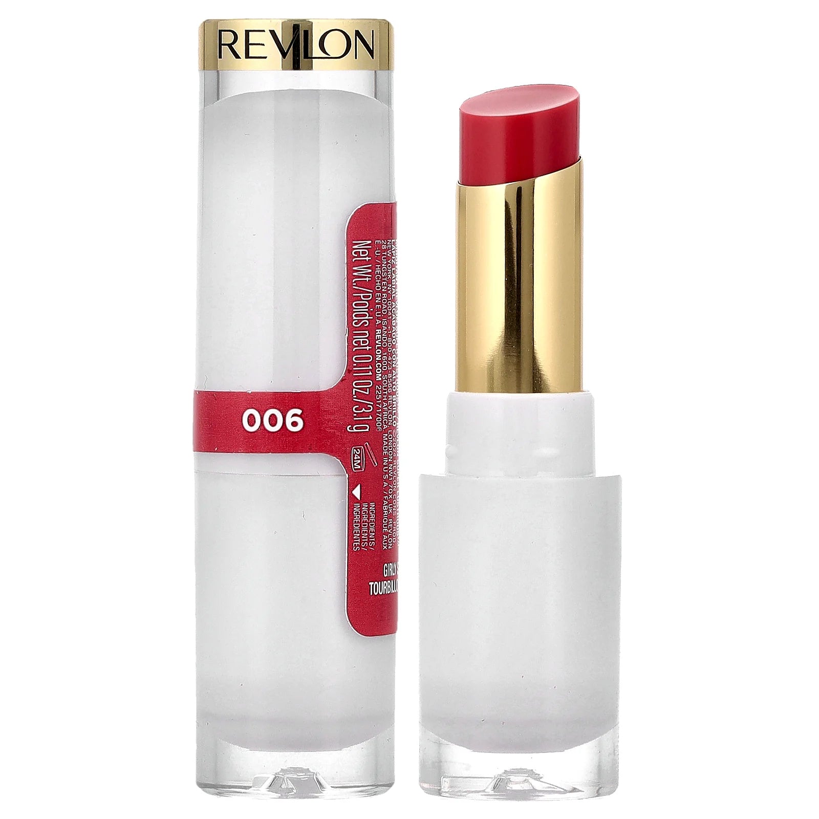 Revlon, Super Lustrous™ Glass Shine, Lip Balm, 006 Girly Swirly, 0.11 oz (3.1 g)