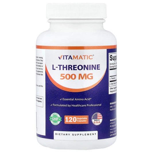 Vitamatic, L-Threonine, 500 mg , 120 Vegetable Capsules