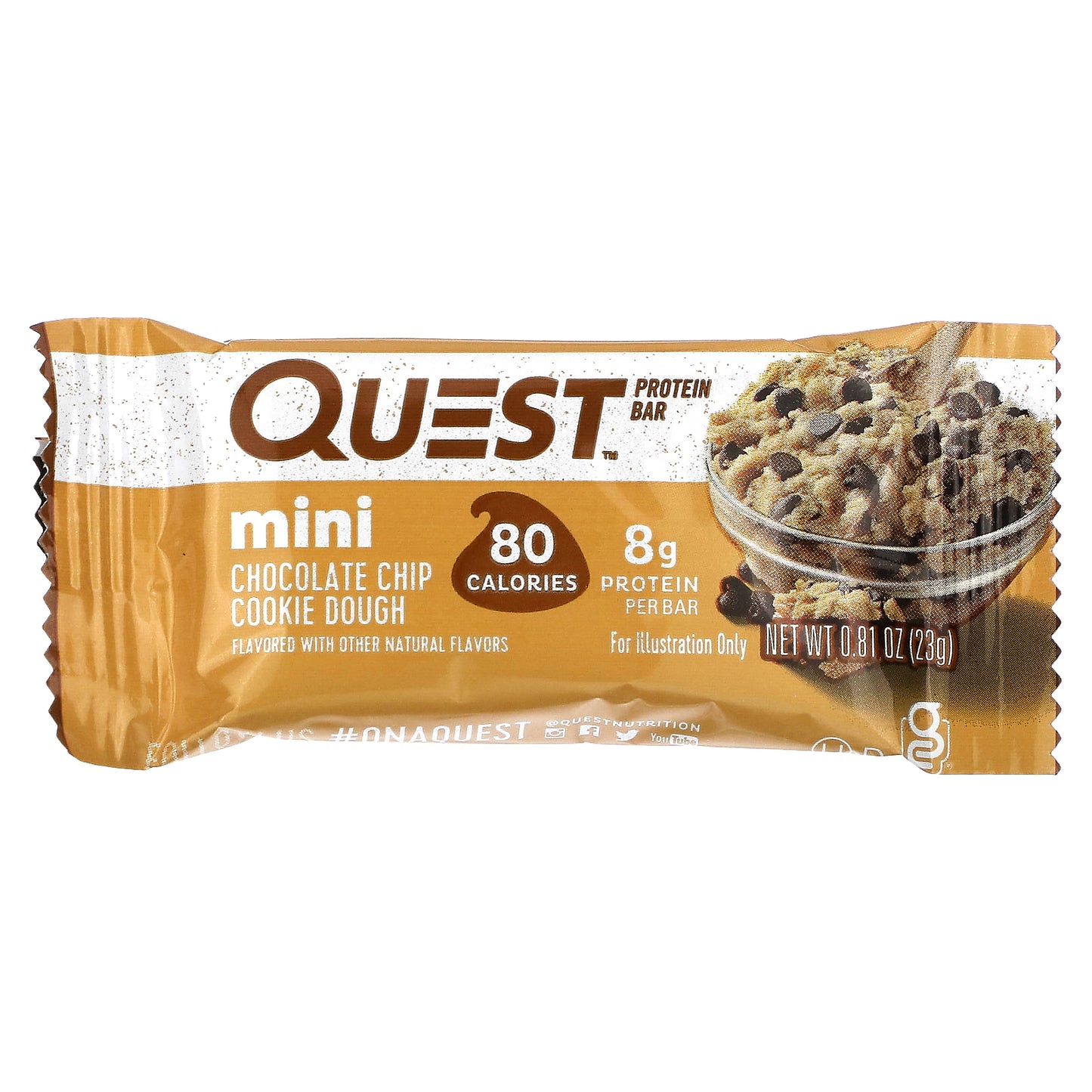 Quest Nutrition, Protein Bar, Minis, Chocolate Chip Cookie Dough, 14 Bars, 0.81 oz (23 g) Each