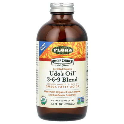 Flora, Udo's Choice, Organic Udo's Oil 3·6·9 Blend, 8.5 fl oz (250 ml)