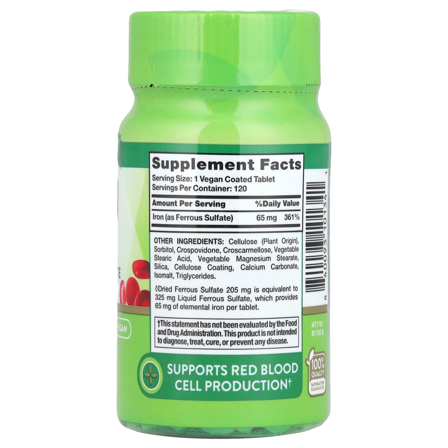 Nature's Truth, Iron, 65 mg, 120 Coated Tablets