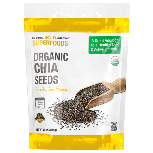 California Gold Nutrition, Superfoods, Organic Chia Seeds, 12 oz (340 g)