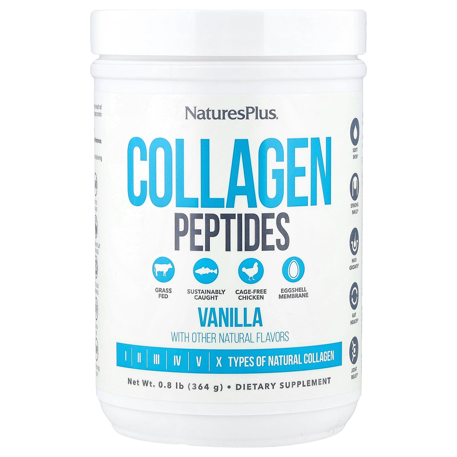 NaturesPlus, Collagen Peptides, Vanilla , 0.8 lb (364 g)