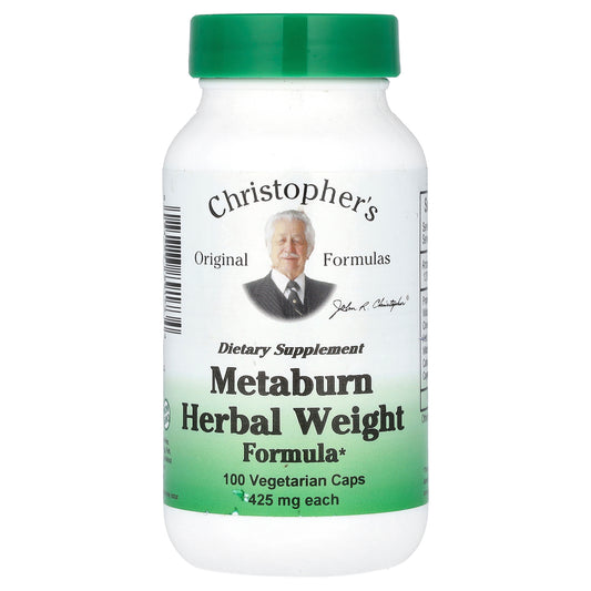 Christopher's Original Formulas, Metaburn Herbal Weight Formula, 1,275 mg, 100 Vegetarian Caps (425 mg per Capsule)