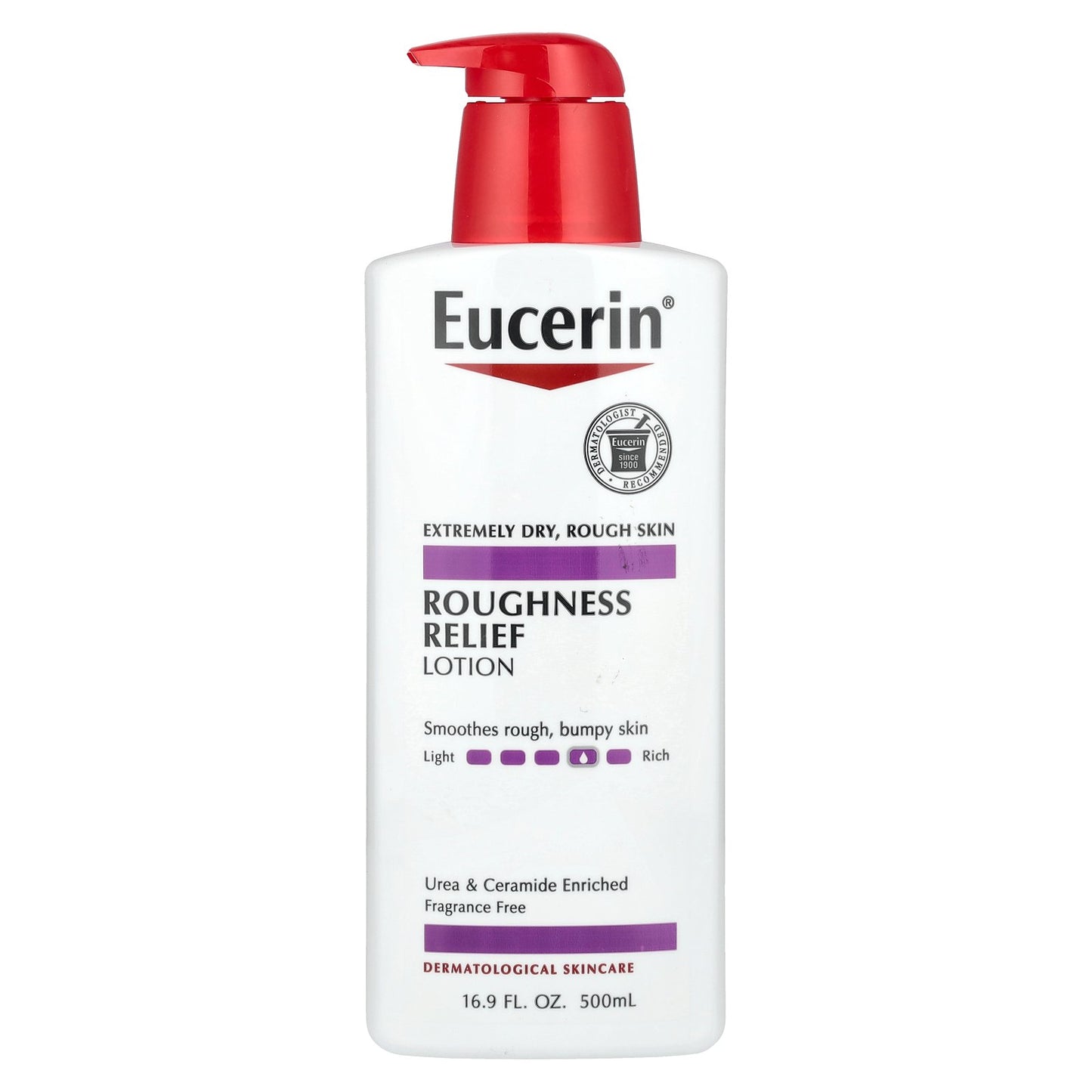 Eucerin, Roughness Relief Lotion, Fragrance Free, 16.9 fl oz (500 ml)