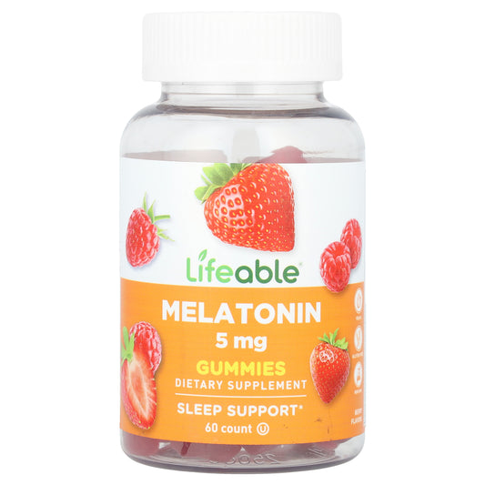 Lifeable, Melatonin Gummies, Berry, 5 mg, 60 Gummies