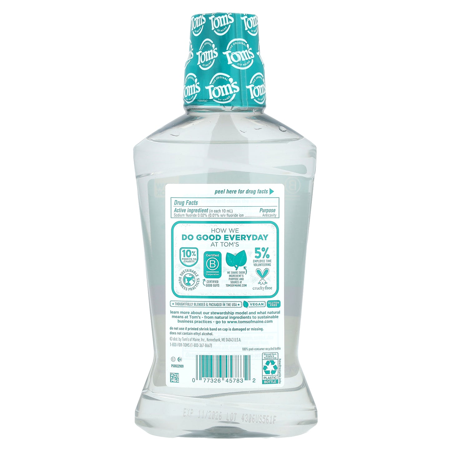 Tom's of Maine, Whole Care®, Anticavity Mouthwash, Fresh Mint, 16 fl oz (473 ml)