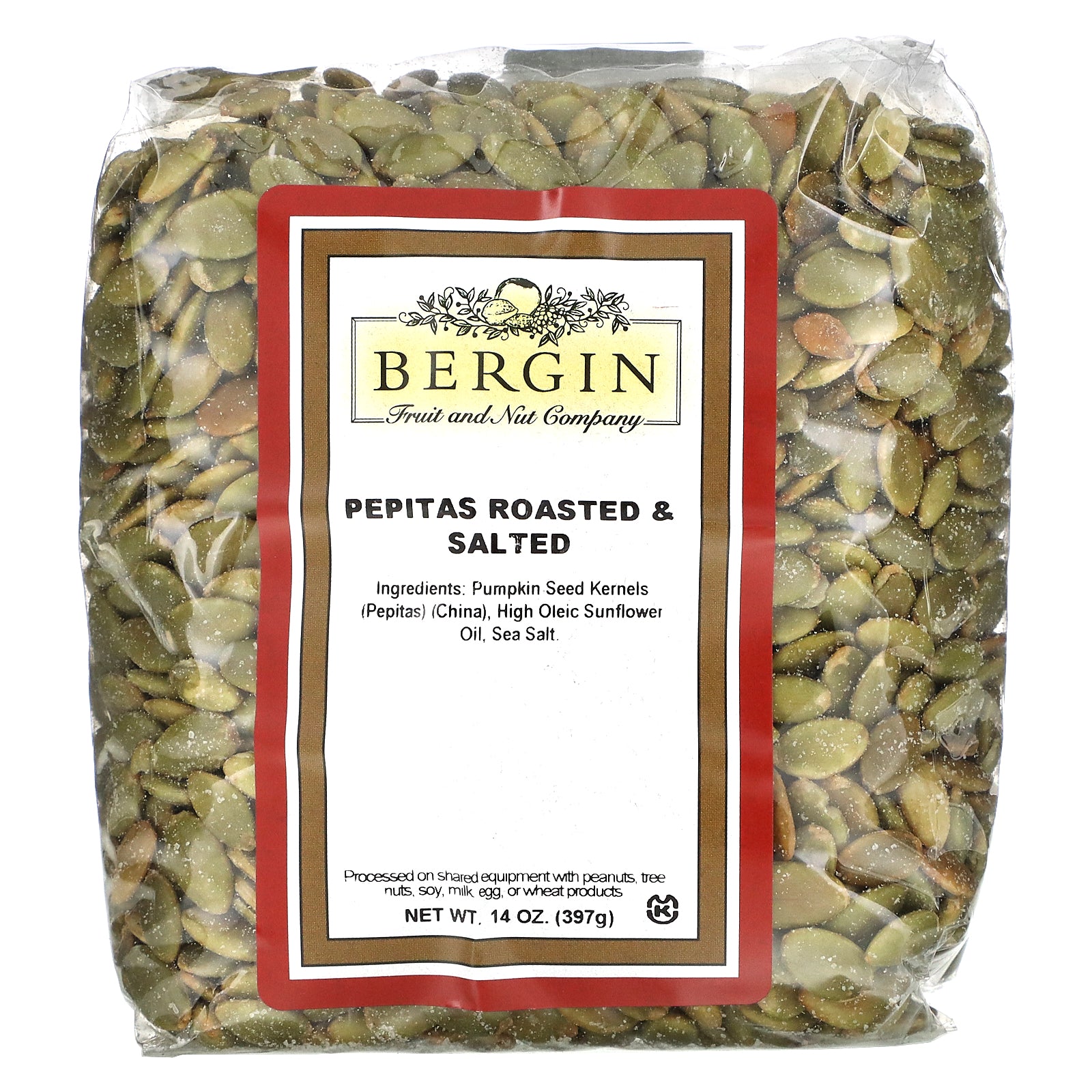 Bergin Fruit and Nut Company, Pepitas Roasted & Salted, 14 oz (397 g)