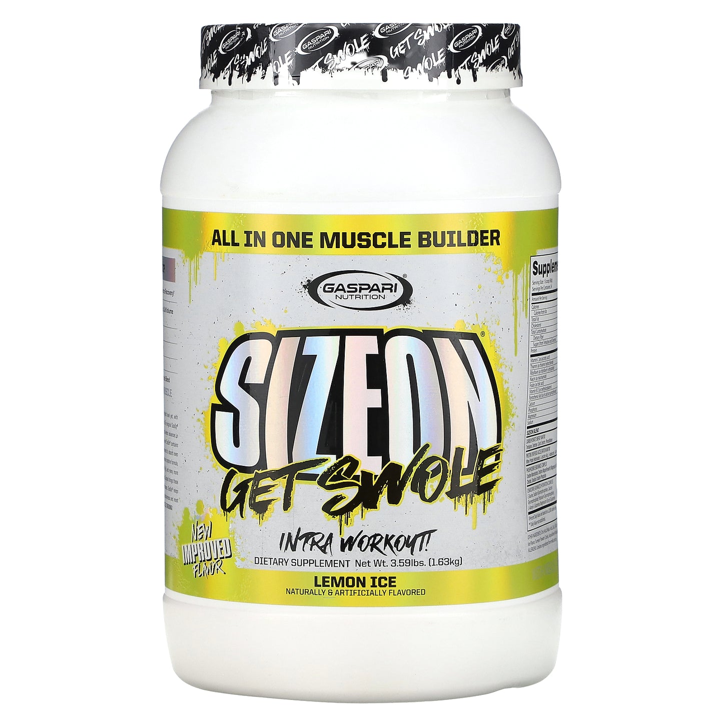 Gaspari Nutrition, SizeOn, All In One Muscle Builder, Lemon Ice, 3.59 lbs (1.63 kg)