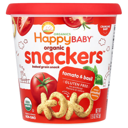 Happy Family Organics, Happy Baby®, Snackers™, Tomato & Basil, 1.5 oz (42.5 g)