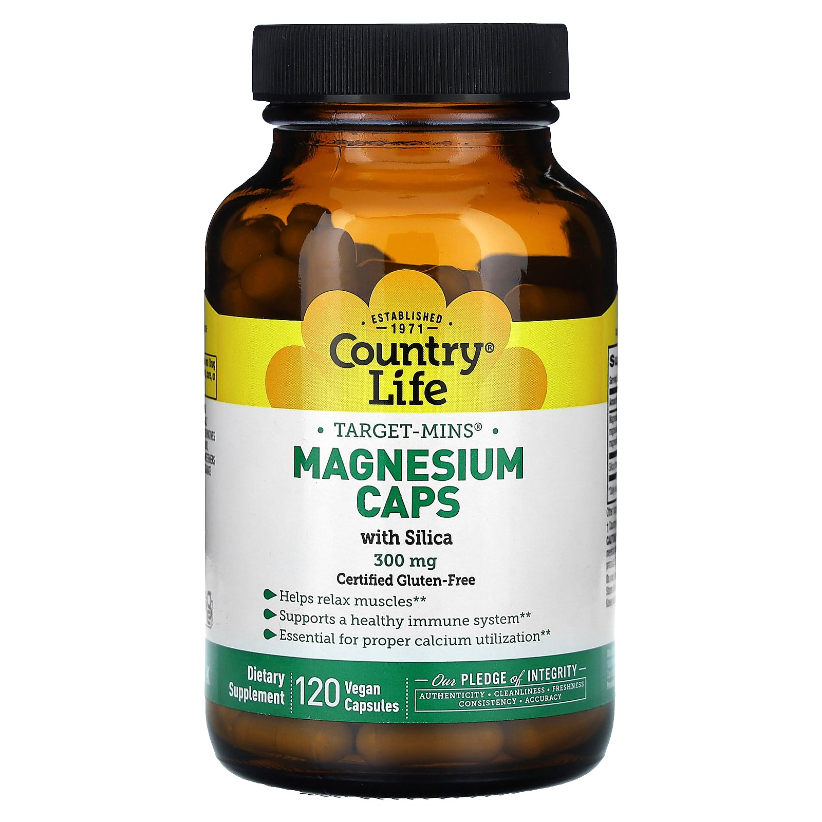 Country Life, Target-Mins, Magnesium Caps with Silica, 300 mg, 120 Vegan Capsules