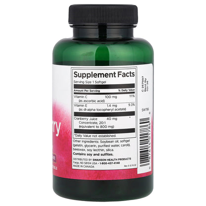 Swanson, Cranberry, 180 Softgels