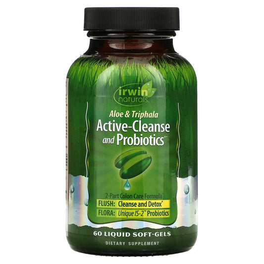 Irwin Naturals, Aloe & Triphala Active-Cleanse and Probiotics, 60 Liquid Soft-Gels