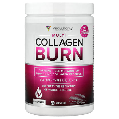 Vitauthority, Multi Collagen Burn, Unflavored, 5.73 oz (162.4 g)