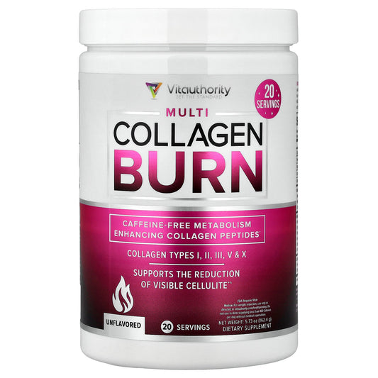 Vitauthority, Multi Collagen Burn, Unflavored, 5.73 oz (162.4 g)