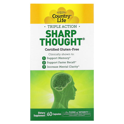 Country Life, Triple Action Sharp Thought, 60 Capsules