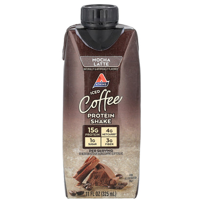 Atkins, Iced Coffee Protein Shake, Mocha Latte, 4 Shakes, 11 fl oz (325 ml) Each