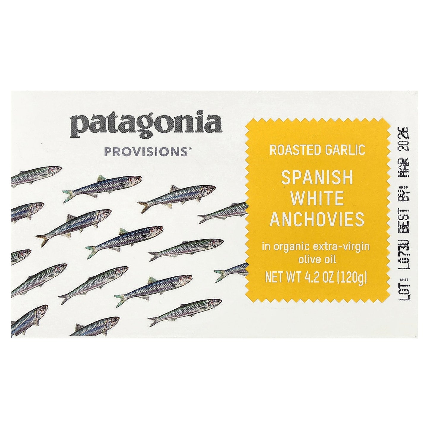 Patagonia Provisions, Roasted Garlic Spanish White Anchovies In Organic Extra-Virgin Olive Oil, 4.2 oz (120 g)