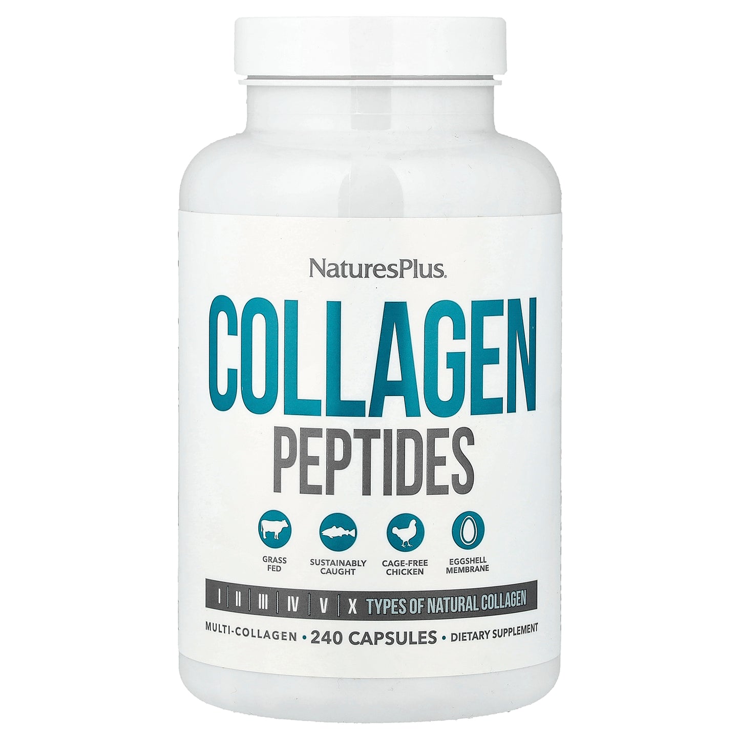 NaturesPlus, Collagen Peptides, 240 Capsules