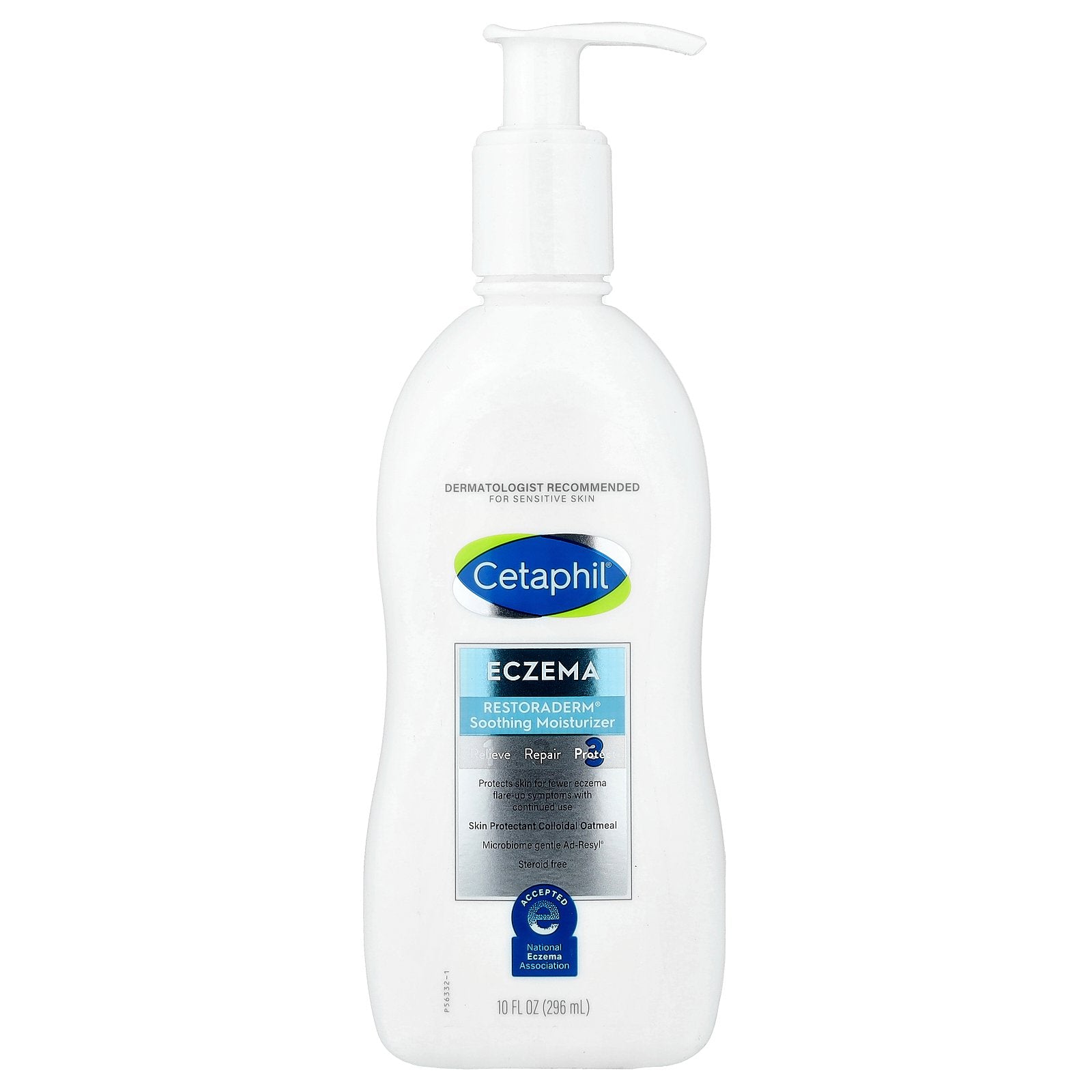 Cetaphil, Eczema, Restoraderm® Soothing Moisturizer, For Sensitive Skin, Fragrance Free, 10 fl oz (296 ml)