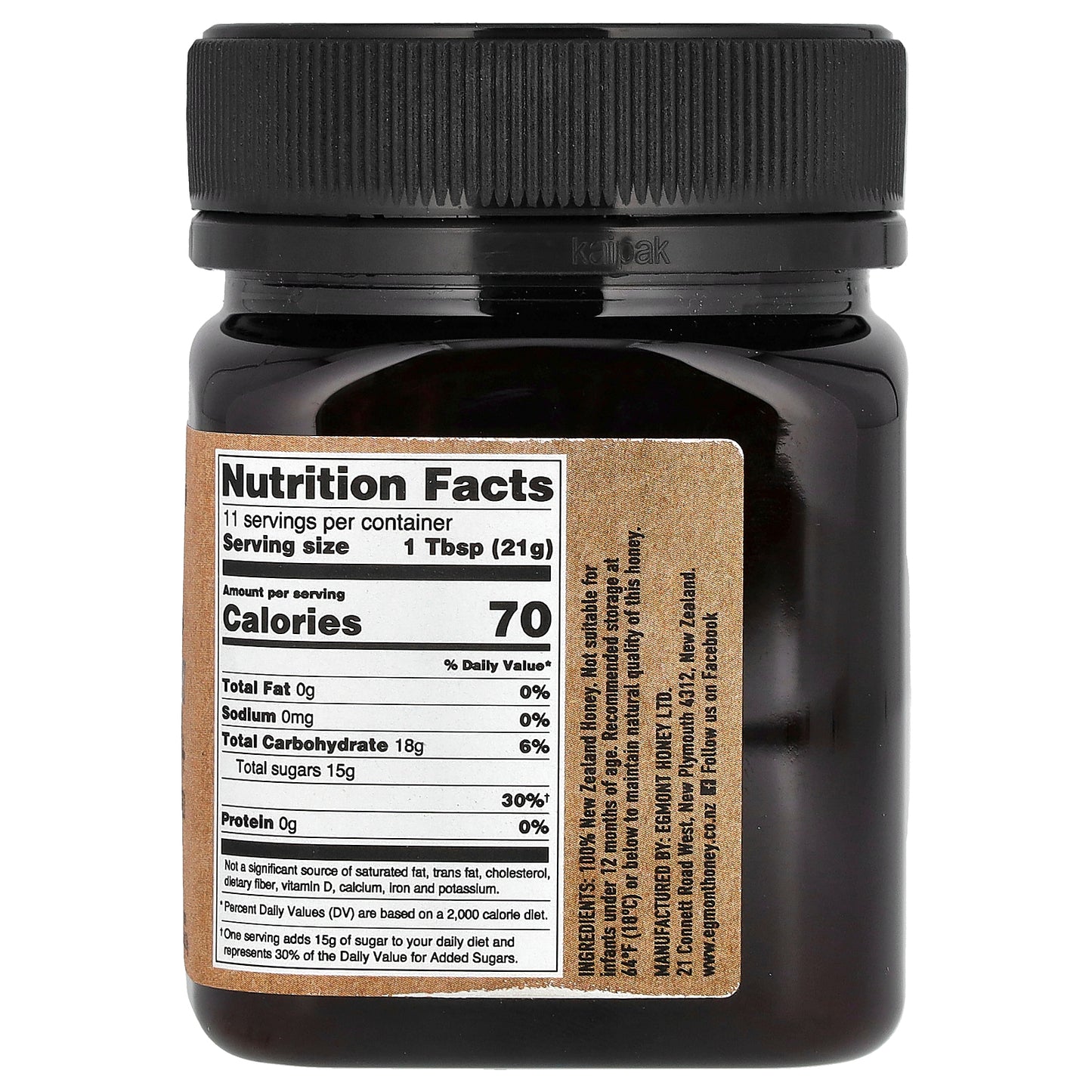 Egmont Honey, Manuka Honey, Raw And Unpasteurized, UMF 20+, MGO 829+, 8.82 oz (250 g)