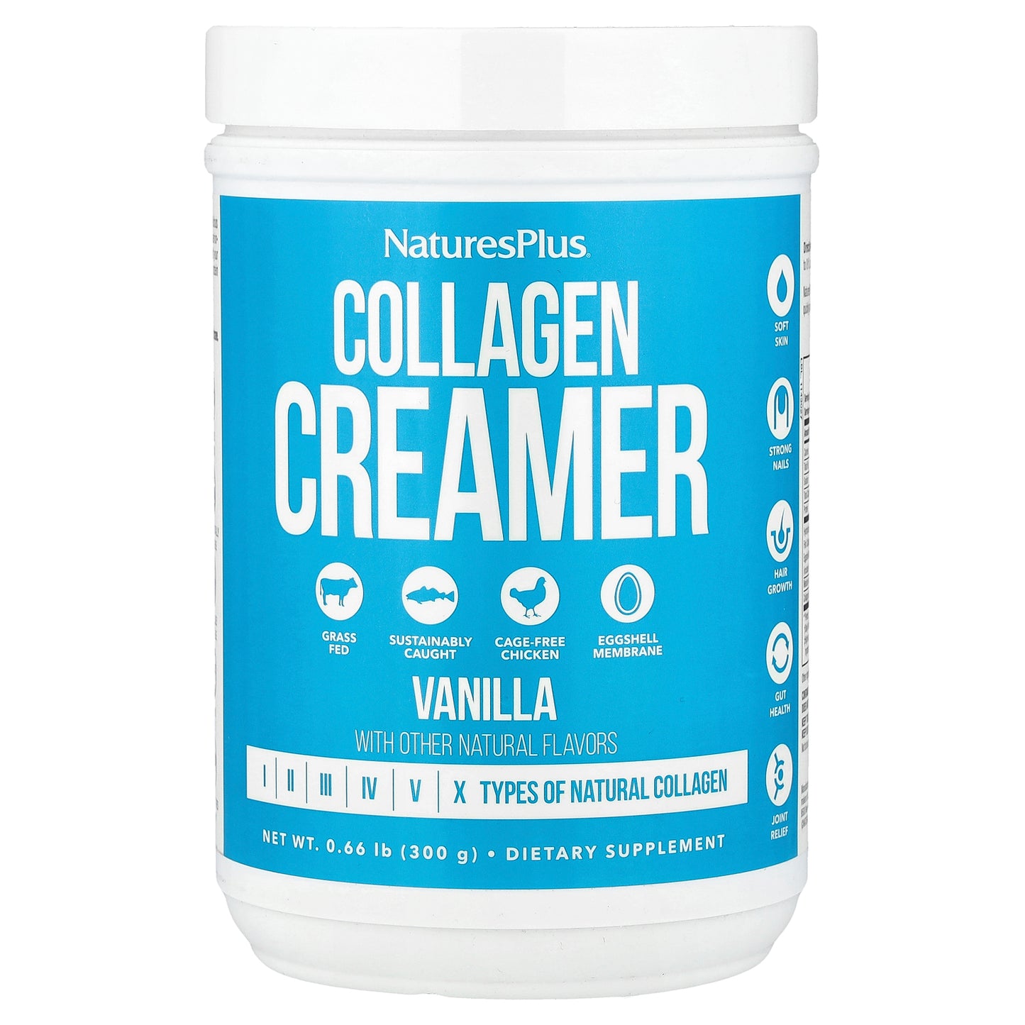 NaturesPlus, Collagen Creamer, Vanilla, 0.66 lb (300 g)