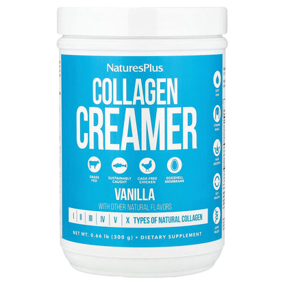 NaturesPlus, Collagen Creamer, Vanilla, 0.66 lb (300 g)