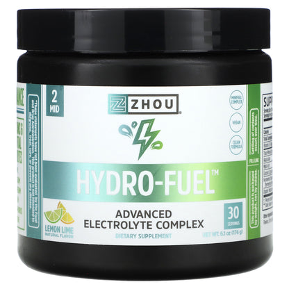 Zhou Nutrition, Hydro-Fuel, Advanced Electrolyte Complex, Lemon Lime, 6.1 oz (174 g)