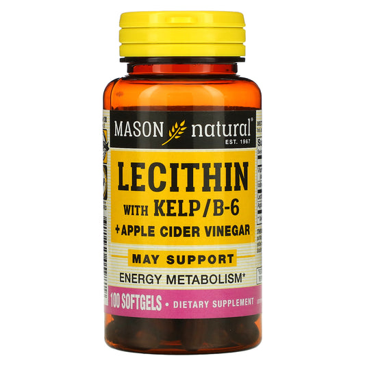 Mason Natural, Lecithin with Kelp/B6 Plus Apple Cider Vinegar, 100 Softgels