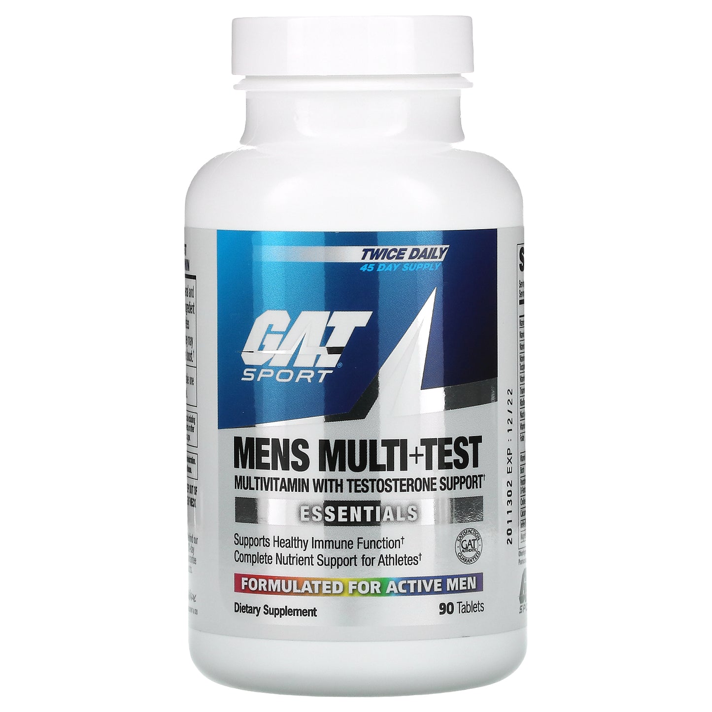 GAT, Men's Multi+Test, Multivitamin with Testosterone Support,  90 Tablets