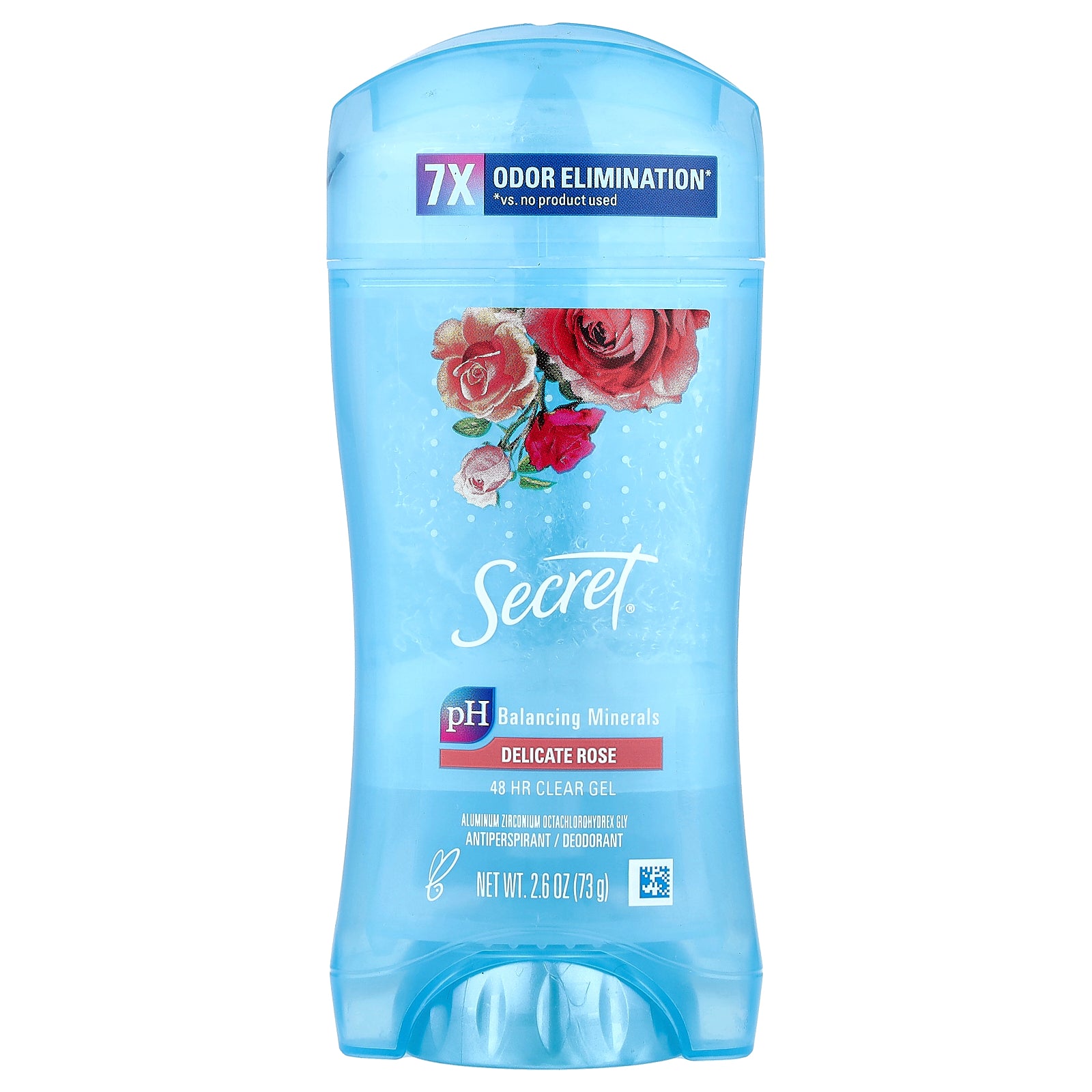 Secret, 48 HR Clear Gel Antiperspirant/Deodorant, Delicate Rose , 2.6 oz (73 g)