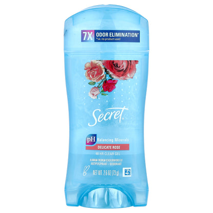 Secret, 48 HR Clear Gel Antiperspirant/Deodorant, Delicate Rose , 2.6 oz (73 g)
