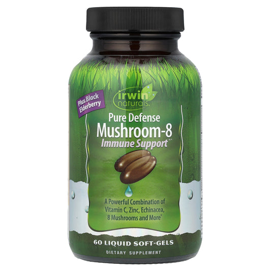 Irwin Naturals, Pure Defense Mushroom-8, Immune Support™, 60 Liquid Soft-Gels