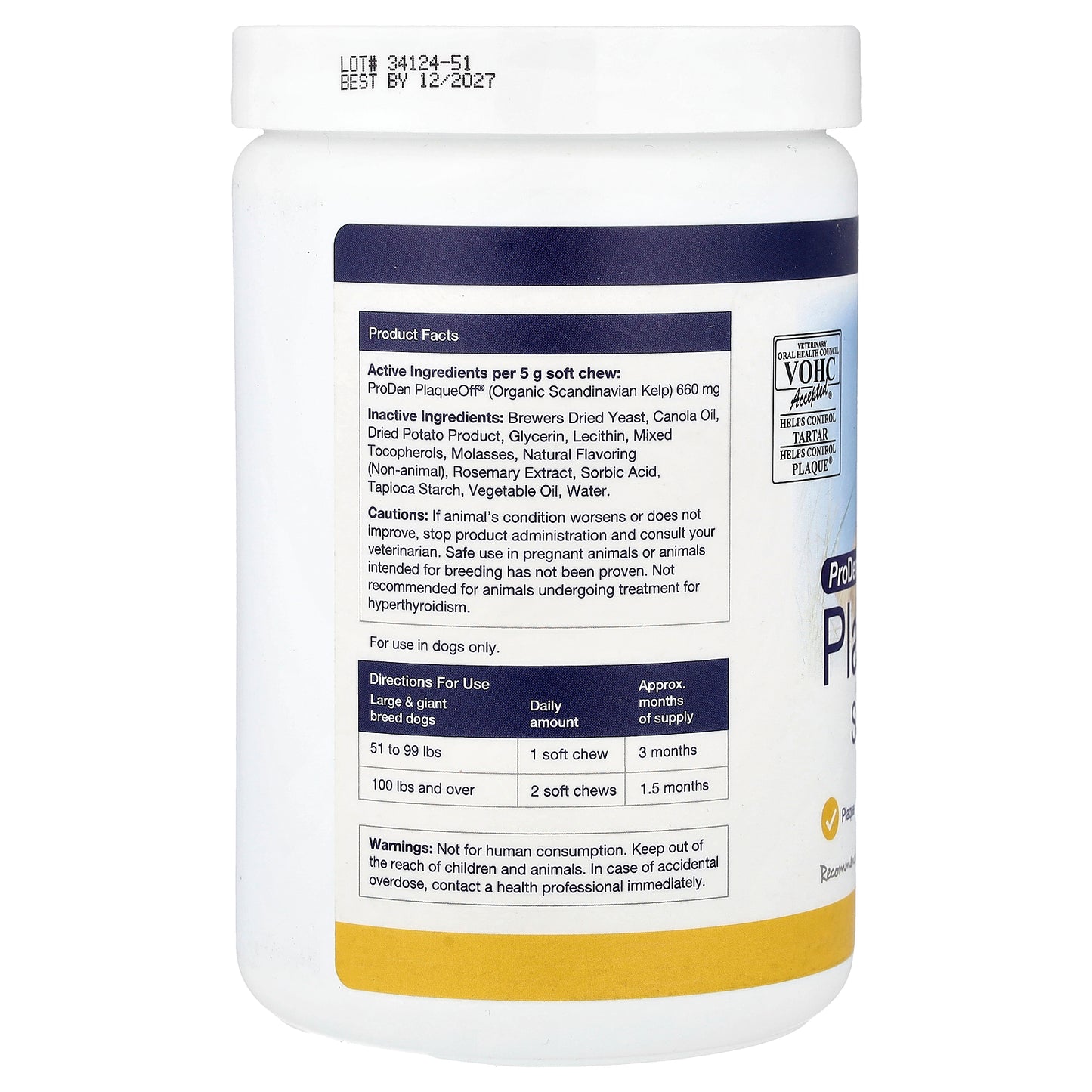 ProDen, PlaqueOff® Soft Chews, For Large & Giant Breed Dogs, 90 Soft Chews, 15.8 oz (450 g)